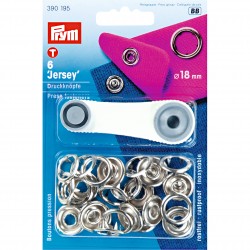 Prym Jersey non-sew press fastener, 18 mm, silver-coloured