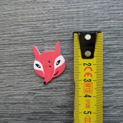 Wooden button, fox