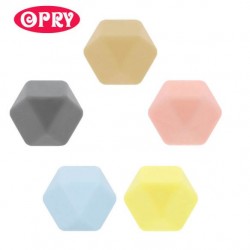 Набор шестиугольных силиконовых бусин Opry 17 мм, 5шт., №1