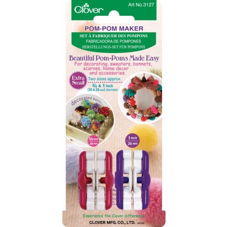 Extra Small Clover Pom Pom Maker 20 /& 25mm diameter
