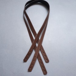 Sewn leather bag handle 1.5 cm, 80 cm, chocolate
