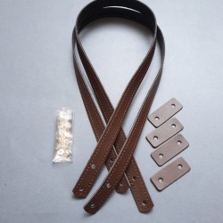 Leather bag handles with screws 2 cm, 70 cm, chocolate