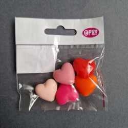 Opry Silicone beads heart 19x20mm, 5pcs, AST2