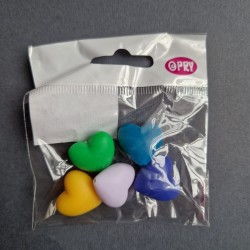 Opry Silicone beads heart 19x20mm, 5pcs, AST4