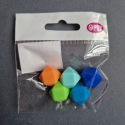 Opry Silicone beads hexagon 14mm, 5pcs, AST3