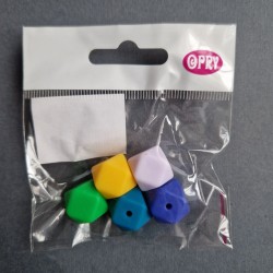 Opry Silicone beads hexagon 14mm, 5pcs, AST4