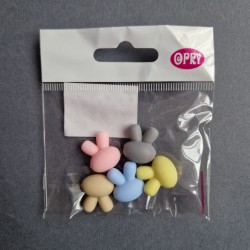 Opry Silicone beads rabbit 15mm, 5pcs, AST1