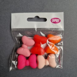 Opry Silicone beads bow 15mm, 5pcs, AST2