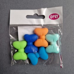 Opry Silicone beads bow 15mm, 5pcs, AST3