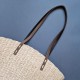 Sewn leather bag handle 1.5 cm, 80 cm, khaki