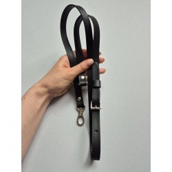 Leather bag handle, 1.5 cm, 120 cm, black