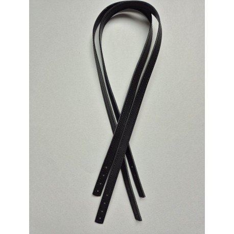 Sewn leather bag handle 1.5 cm, 80 cm, black