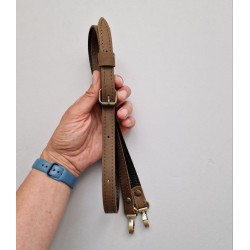 Leather bag handle, 1.5 cm, 120 cm, khaki