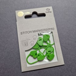 Tulip Stitch Markers Green Hearts