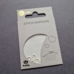 Tulip Stitch Markers White Hearts S