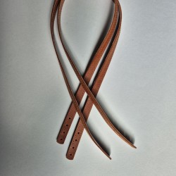 Sewn leather bag handle 1.5 cm, 80 cm, cognac