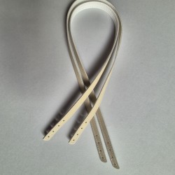 Sewn leather bag handle 1.5 cm, 80 cm, ivory