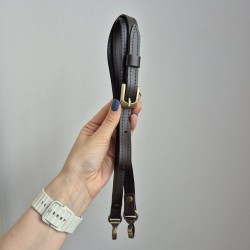 Leather bag handle, 1.5 cm, 120 cm, chocolate