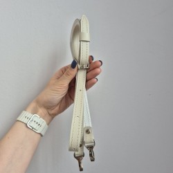 Leather bag handle, 1.5 cm, 120 cm, ivory