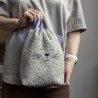 Handmade cotton boucle fabric Cat Bag M Lavender