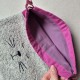 Handmade fabric Cat Bag M + Cat Case Raspberry