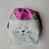 Fabric Purr-Bag Eared Cat Fuchsia