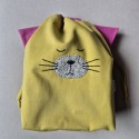 Fabric Bag Whiskers Cat Mustard