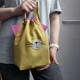 Fabric Bag Whiskers Cat Mustard