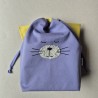 Fabric Bag Whiskers Cat Violet