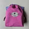 Fabric Bag Whiskers Cat Fuchsia