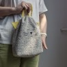 Boucle fabric Bag Fluffy Cat Mustard