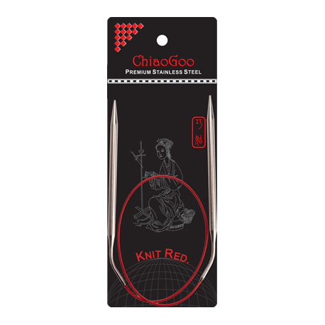 ChiaoGoo SS Knit RED Circulars - 40" (100 cm)