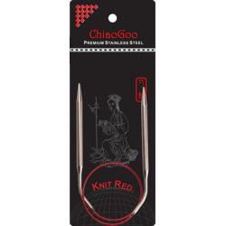 ChiaoGoo SS Knit RED Circulars - 16" (40 cm)